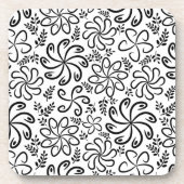 Mooie zwart-wit Kurk Onderzetter (Voorkant)