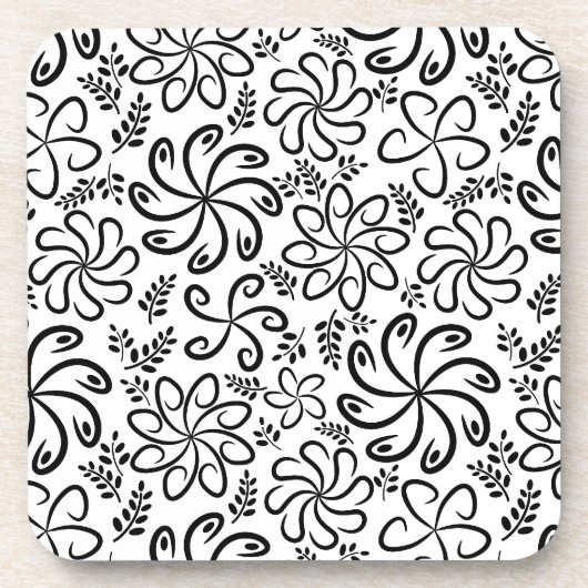 Mooie zwart-wit Kurk Onderzetter (Voorkant)