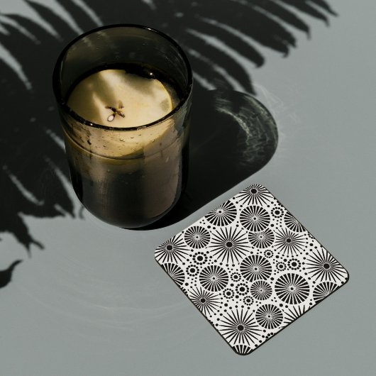 Mooie zwart-wit kurken onderzetter