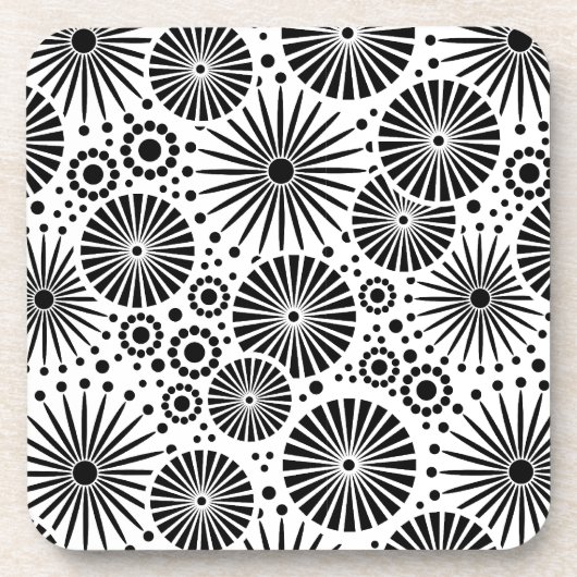 Mooie zwart-wit kurken onderzetter (Voorkant)