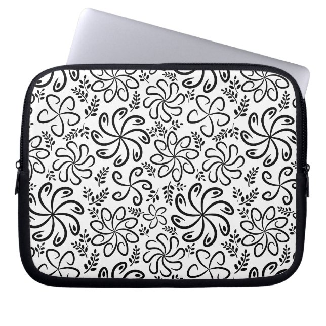 Mooie zwart-wit laptophoes laptop sleeve (Voorkant)