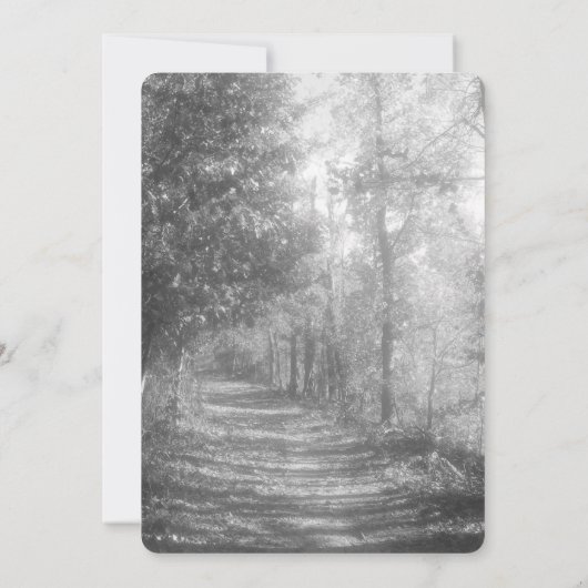 Mooie zwart-wit Natuur bruiloft Kaart (Achterkant)