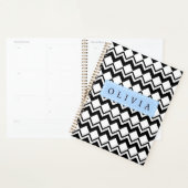 Mooie zwart-wit patronen aangepaste naam planner (Display)