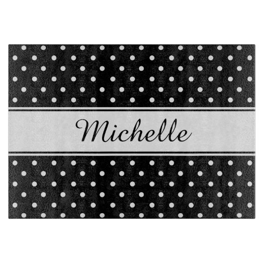 Mooie zwart-wit Polka Dot Pattern Snijplank (Voorkant)