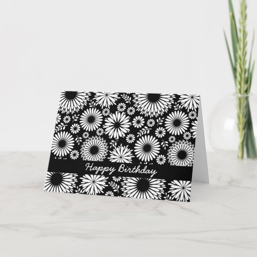 Mooie zwart-wit verjaardagskaart kaart (Voorkant)