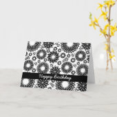 Mooie zwart-wit verjaardagskaart kaart (Gele Bloem)