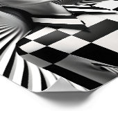 Mooie zwart-wit Vrouw illustratie Poster (Hoek)