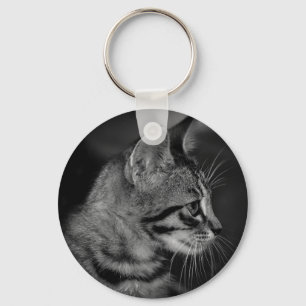 Mooie zwart-witte kitten sleutelhanger