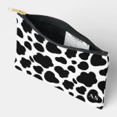 Mooie zwart-witte koeienpatroon met monogram etui (Open)