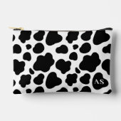 Mooie zwart-witte koeienpatroon met monogram etui (Voorkant)