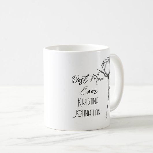 Mooie zwart-witte Moederdag koffie Mok (Voorkant rechts)