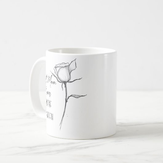 Mooie zwart-witte Moederdag koffie Mok (Voorkant links)