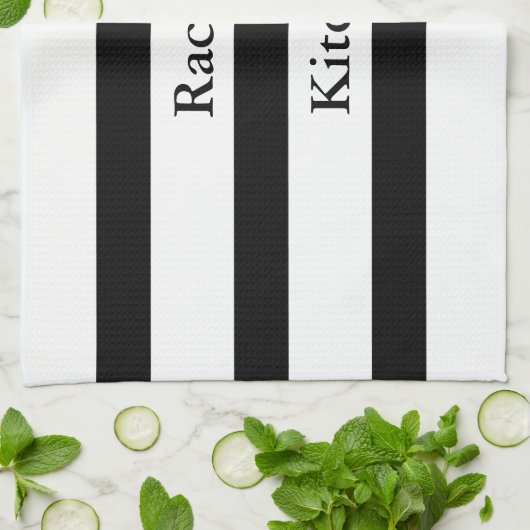 Mooie zwart-witte strepen theedoek (Gevouwen)