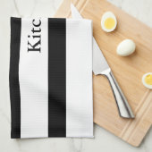 Mooie zwart-witte strepen theedoek (Quarter Fold)