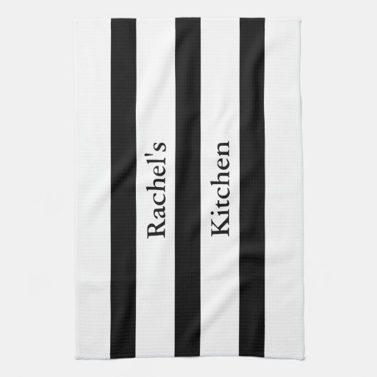 Mooie zwart-witte strepen theedoek (Verticaal)