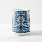 Mooie zwart-witte uil in de winter koffiemok (Center)