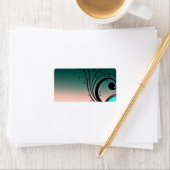 Mooie zwartachtige wervelingen etiket (Insitu)