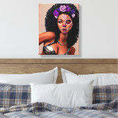 Mooie zwarte Afrikaanse dag van de dode kunst Canvas Afdruk (Insitu (Slaapkamer))
