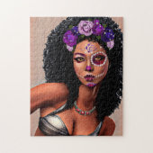 Mooie zwarte Afrikaanse dag van de dode kunst Legpuzzel (Verticaal)