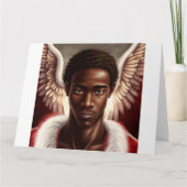 Mooie Zwarte Afrikaanse Engel Kaart (Voorkant)