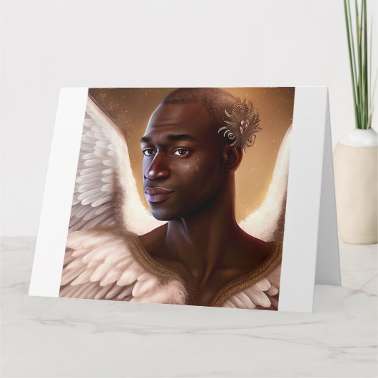 Mooie Zwarte Afrikaanse Engel Kaart (Voorkant)