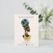 MOOIE ZWARTE AFRIKAANSE KONINGIN GROOT GOUD KETTIN BRIEFKAART (Staand voorkant)