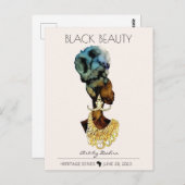 MOOIE ZWARTE AFRIKAANSE KONINGIN GROOT GOUD KETTIN BRIEFKAART (Voorkant / Achterkant)