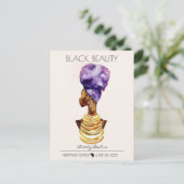 MOOIE ZWARTE AFRIKAANSE KONINGIN GROOT GOUD KETTIN BRIEFKAART (Staand voorkant)