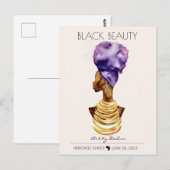 MOOIE ZWARTE AFRIKAANSE KONINGIN GROOT GOUD KETTIN BRIEFKAART (Voorkant / Achterkant)