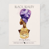 MOOIE ZWARTE AFRIKAANSE KONINGIN GROOT GOUD KETTIN BRIEFKAART (Voorkant)