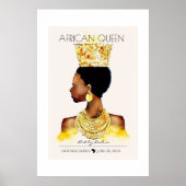 MOOIE ZWARTE AFRIKAANSE KONINGIN GROOT GOUD KETTIN POSTER (Voorkant)