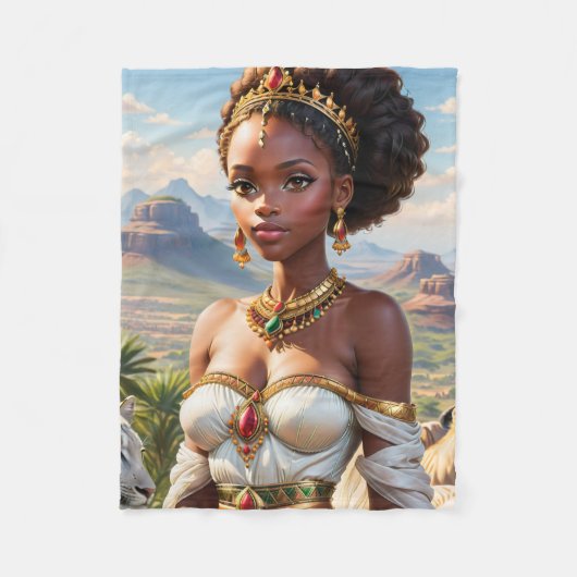 Mooie zwarte Afrikaanse prinses Fleece Deken (Voorkant)