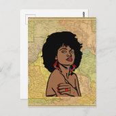 Mooie zwarte Afrikaanse vrouw Afrika kaart kunst (Voorkant / Achterkant)