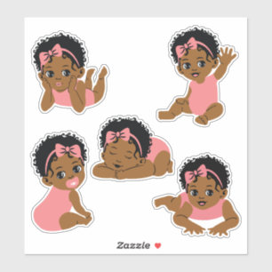 Mooie Zwarte Afro-Amerikaanse Baby Meisje Stickers