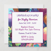 Mooie zwarte anime-meisje met verjaardag  kaart (Achterkant)