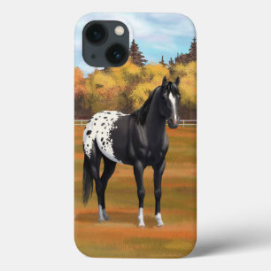 Mooie zwarte Appaloosa Quarter Horse Stallion Case-Mate iPhone Case