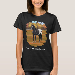 Mooie zwarte Appaloosa Quarter Horse Stallion T-shirt