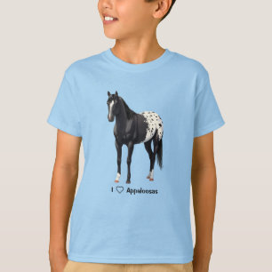 Mooie zwarte Appaloosa Quarter Horse Stallion T-shirt