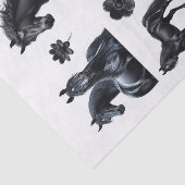 Mooie zwarte Arabische paarden Tissuepapier (Detail)