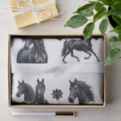 Mooie zwarte Arabische paarden Tissuepapier (Geschenk)