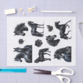 Mooie zwarte Arabische paarden Tissuepapier (Craft)