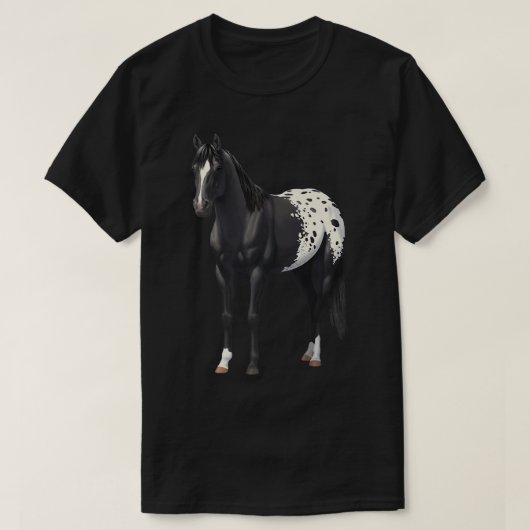 Mooie zwarte banket Appaloosa Horse Lover Gift T-shirt (Design voorkant)