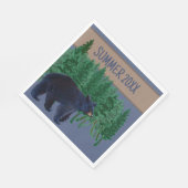 Mooie zwarte Beer papier servet (Hoek)