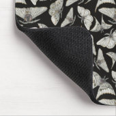 Mooie Zwarte Beige Mot Vlinder Patroon Muismat (Hoek)