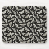 Mooie Zwarte Beige Mot Vlinder Patroon Muismat (Voorkant)