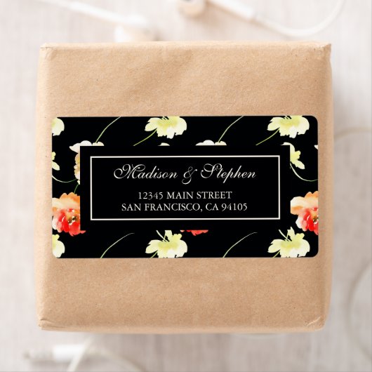 Mooie zwarte bloemen - Bruiloft Etiket (Insitu)