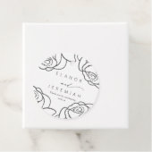 Mooie zwarte bloemenbruiloft dank u bedankjes labels (In situ)