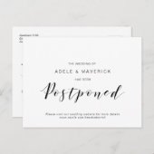Mooie, zwarte, bruiloft uitgestelde uitnodiging (Voorkant / Achterkant)