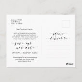 Mooie, zwarte, bruiloft uitgestelde uitnodiging (Achterkant)