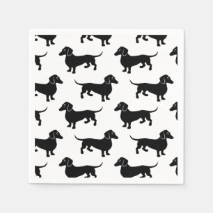 Mooie zwarte dachshond-patroon servet